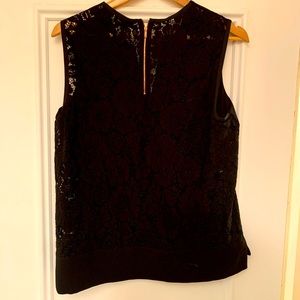 Ted Baker Black Lace-Backed shell top size 4